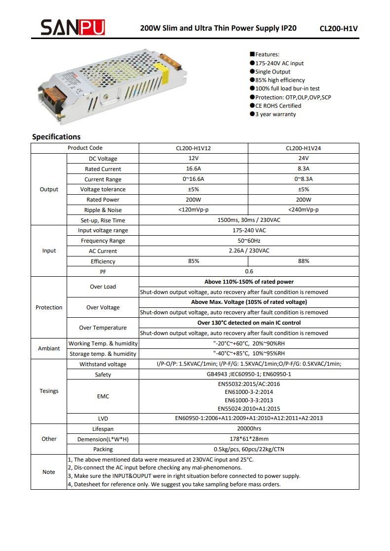  SANPU_CL200_H1V12_12V_200W_16A_1