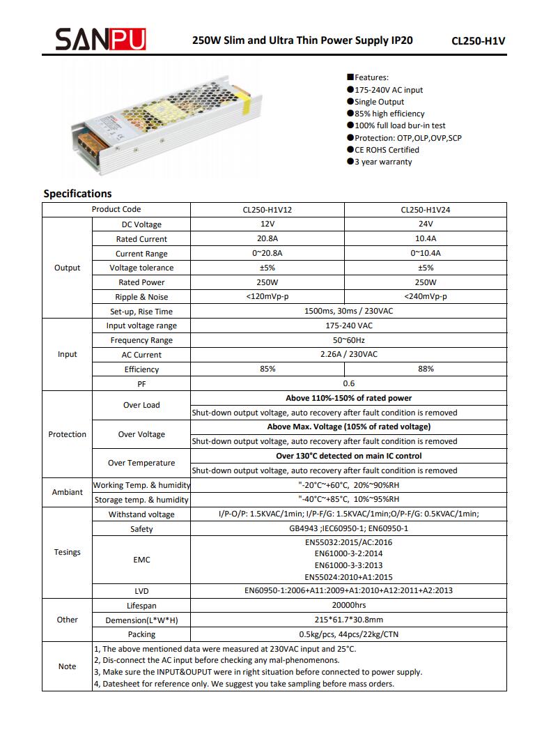 SANPU_CL250_H1V24_24V_250W_10A_1